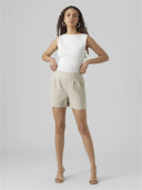 Σορτς με λινό Vero Moda 10279694 - Μπεζ - thefashionproject.gr - VERO MODA