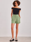 Σορτς με λινό Vero Moda 10303668 - Χακί - thefashionproject.gr - VERO MODA