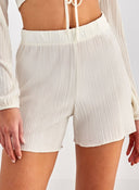 Σορτς με σχέδιο στην ύφανση Vero Moda 10317013 - Ζαχαρί - thefashionproject.gr - VERO MODA