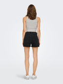Σορτς ψηλόμεσο με ρεβέρ ONLY 15196226 - Μαύρο - thefashionproject.gr - ONLY - 22202002003