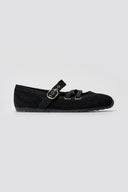 Suede Ballet Flats with Strap and Studs - Black Suede - thefashionproject.gr - BOTEGGA 22