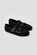 Suede Ballet Flats with Strap and Studs - Black Suede - thefashionproject.gr - BOTEGGA 22