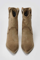 Suede Cowboy Ankle Boots with Stitching Xti 144721 - Beige Suede - thefashionproject.gr - Xti Footwear