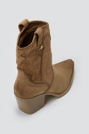 Suede Cowboy Ankle Boots with Stitching Xti 144721 - Beige Suede - thefashionproject.gr - Xti Footwear