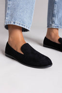 Suede Flat Loafers - Black Suede - thefashionproject.gr - Stephan