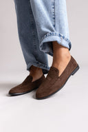 Suede Flat Loafers - Brown Suede - thefashionproject.gr - Stephan
