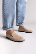 Suede Flat Loafers - Taupe Suede - thefashionproject.gr - Stephan