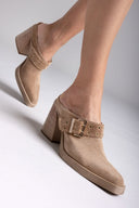 Suede Leather Clogs with Buckle TFP - Τάουπε - thefashionproject.gr - TFP - 23685035003