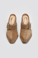 Suede Leather Clogs with Buckle TFP - Τάουπε - thefashionproject.gr - TFP - 23685035003