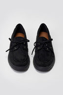 Suede Loafers with Lug Sole - Black Suede - thefashionproject.gr - Ideal shoes