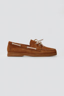 Suede Loafers with Two - Tone Laces - Camel Suede - thefashionproject.gr - MARQUIIZ