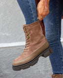 Suede ορειβατικά μποτάκια με chunky σόλα