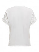 T-shirt με πέρλες ONLY 15346733 - Λευκό - thefashionproject.gr - ONLY - 24089001003