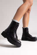Texture Lace - Up Combat Boots Xti 144389 - Black Snake Patern - thefashionproject.gr - Xti Footwear