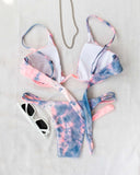 Tie dye bikini με μπανέλα