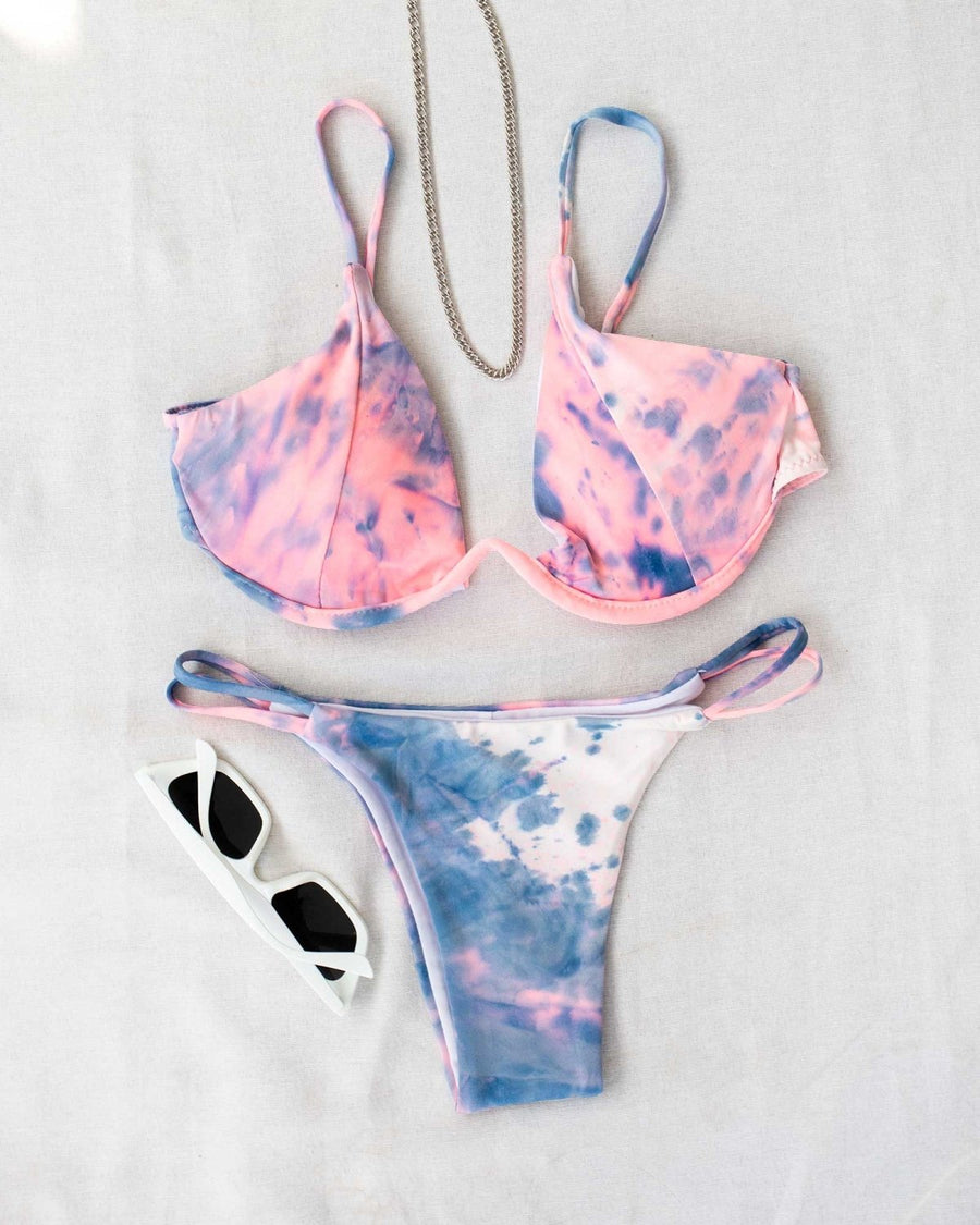 Tie dye bikini με μπανέλα