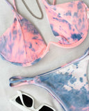 Tie dye bikini με μπανέλα