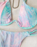 Tie dye bikini με μπανέλα