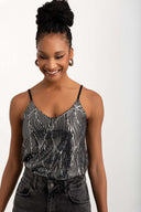 Τοπ βραδινό με παγέτες Vero Moda 10317121 - Μαύρο - thefashionproject.gr - VERO MODA