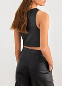 Τοπ δερματίνη με cut out Only 15307168 - Μαύρο - thefashionproject.gr - ONLY - 19865002003