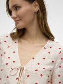 Τοπ με δέσιμο Vero Moda 10324638 - Λευκό - thefashionproject.gr - VERO MODA