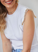 Τοπ πλεκτό με αλυσίδα στους ώμους - Ζαχαρί - thefashionproject.gr - The Fashion Project