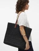 Τσάντα ψάθινη παραλίας Vero Moda 10224558 - Μαύρο - thefashionproject.gr - VERO MODA