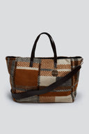 Τσάντα shopper με ύφασμα και print 