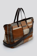 Τσάντα shopper με ύφασμα και print - Καφέ - thefashionproject.gr - ALEX - MAX