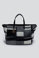 Τσάντα shopper με ύφασμα και print - Μαύρο - thefashionproject.gr - ALEX - MAX