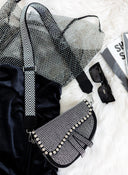 Τσαντάκι με στρας και λουρί - Μαύρο - thefashionproject.gr - The Fashion Project