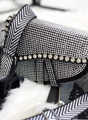 Τσαντάκι με στρας και λουρί - Μαύρο - thefashionproject.gr - The Fashion Project
