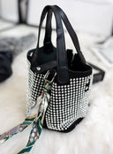 Τσαντάκι χειρός με strass - Μαύρο - thefashionproject.gr - The Fashion Project