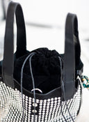 Τσαντάκι χειρός με strass - Μαύρο - thefashionproject.gr - The Fashion Project