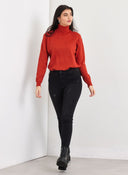 Τζιν skinny ψηλόμεσο - Μαύρο - thefashionproject.gr - The Fashion Project