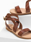 Σανδάλια δερμάτινα με crossover μπαρέτα Iris Sandals