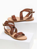 Σανδάλια δερμάτινα με crossover μπαρέτα Iris Sandals