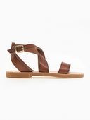 Σανδάλια δερμάτινα με crossover μπαρέτα Iris Sandals