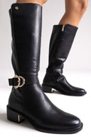 Xti 143100 Suede Riding Boots - Black Matte - thefashionproject.gr - Xti Footwear