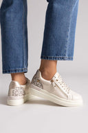 Xti 144233 Sneakers with Zipper - Beige Matte - thefashionproject.gr - Xti Footwear