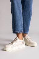 Xti 144233 Sneakers with Zipper - Beige Matte - thefashionproject.gr - Xti Footwear