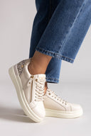 Xti 144233 Sneakers with Zipper - Beige Matte - thefashionproject.gr - Xti Footwear
