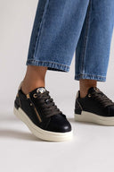 Xti 144233 Sneakers with Zipper - Black Matte - thefashionproject.gr - Xti Footwear