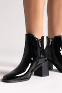 Xti 144315 Patent Ankle Boots with Buckle - Black Patent - thefashionproject.gr - Xti Footwear