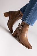 Xti 144315 Patent Ankle Boots with Buckle - Light Brown Patent - thefashionproject.gr - Xti Footwear