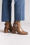 Xti 144315 Patent Ankle Boots with Buckle - Light Brown Patent - thefashionproject.gr - Xti Footwear