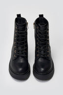 Xti 144391 Combat Boots with Metal Detail - Black Matte - thefashionproject.gr - Xti Footwear