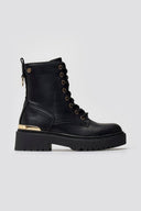 Xti 144391 Combat Boots with Metal Detail - Black Matte - thefashionproject.gr - Xti Footwear