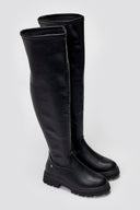 Xti 144392 Suede Over - the - Knee Boots - Black Matte - thefashionproject.gr - Xti Footwear