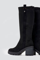 Xti 144393 Suede Stretch Boots - Black Suede - thefashionproject.gr - Xti Footwear